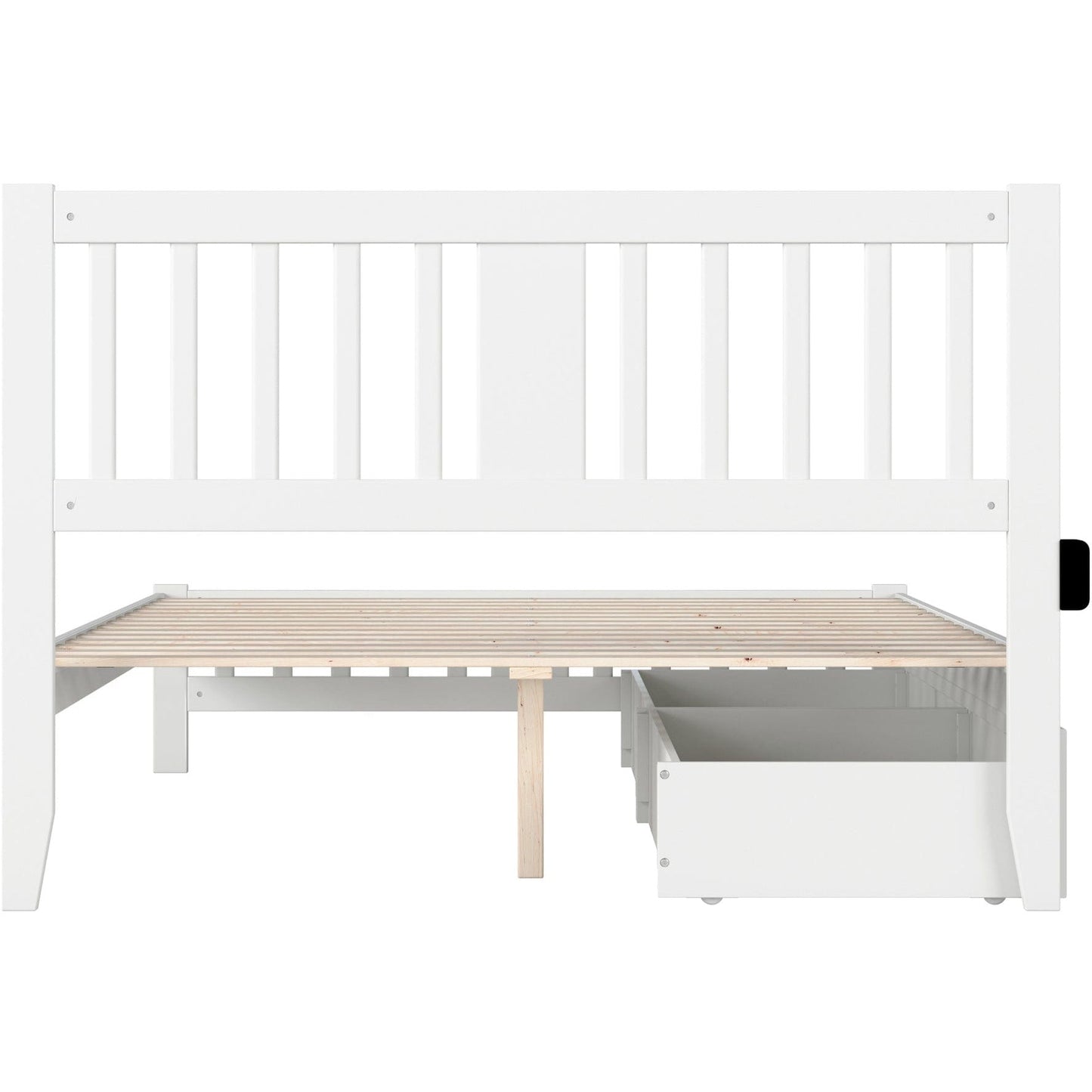 AFI Furnishings Tahoe Queen Bed with Footboard and 2 Drawers in White AG8963442