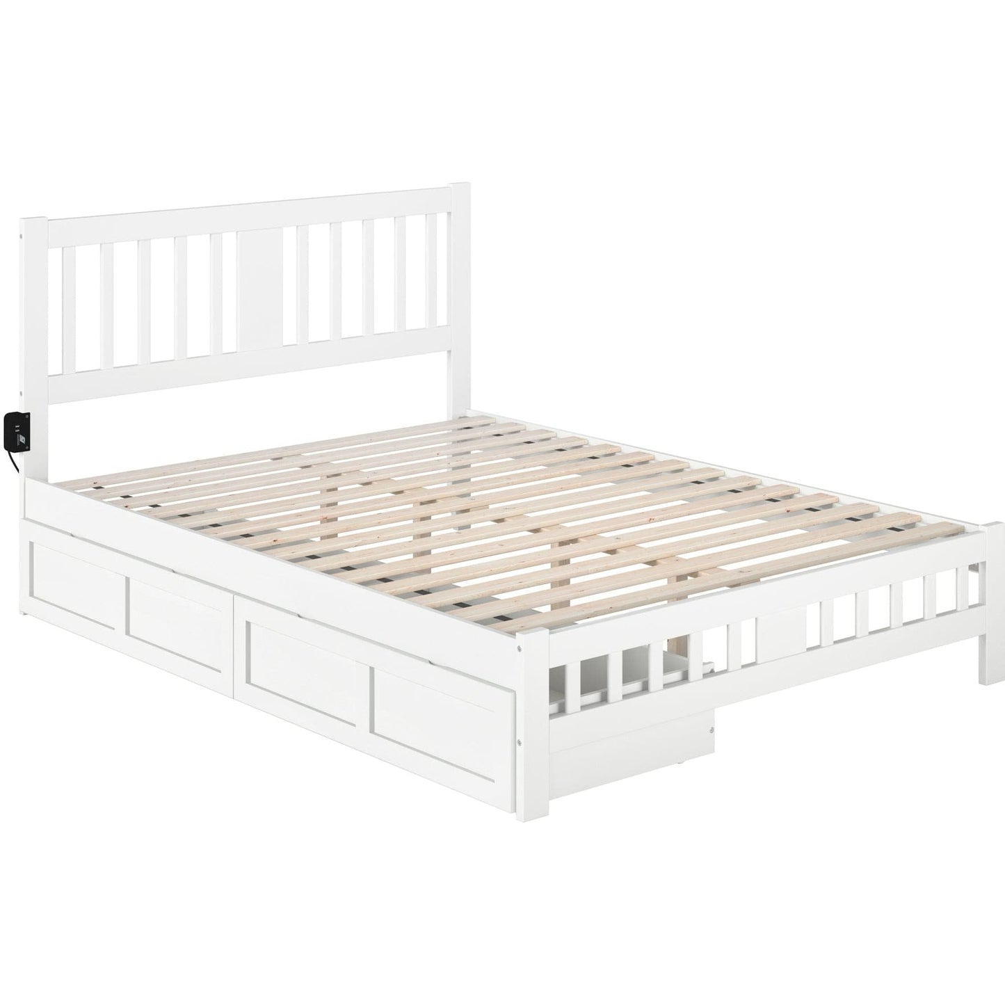 AFI Furnishings Tahoe Queen Bed with Footboard and 2 Drawers in White AG8963442