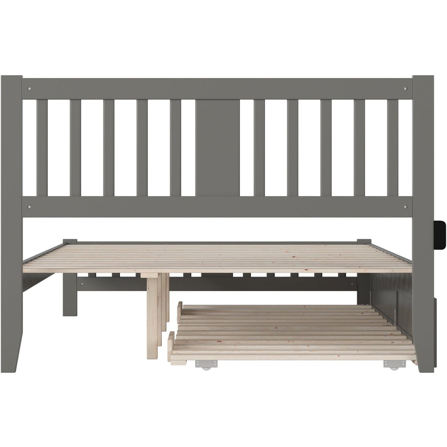 AFI Furnishings Tahoe Queen Bed with Footboard and Twin Extra Long Trundle in Grey AG8961149