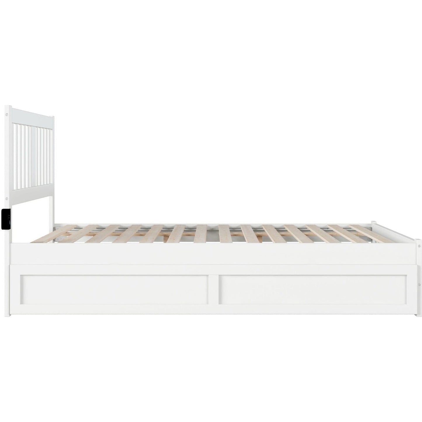 AFI Furnishings Tahoe Queen Bed with Footboard and Twin Extra Long Trundle in White AG8961142