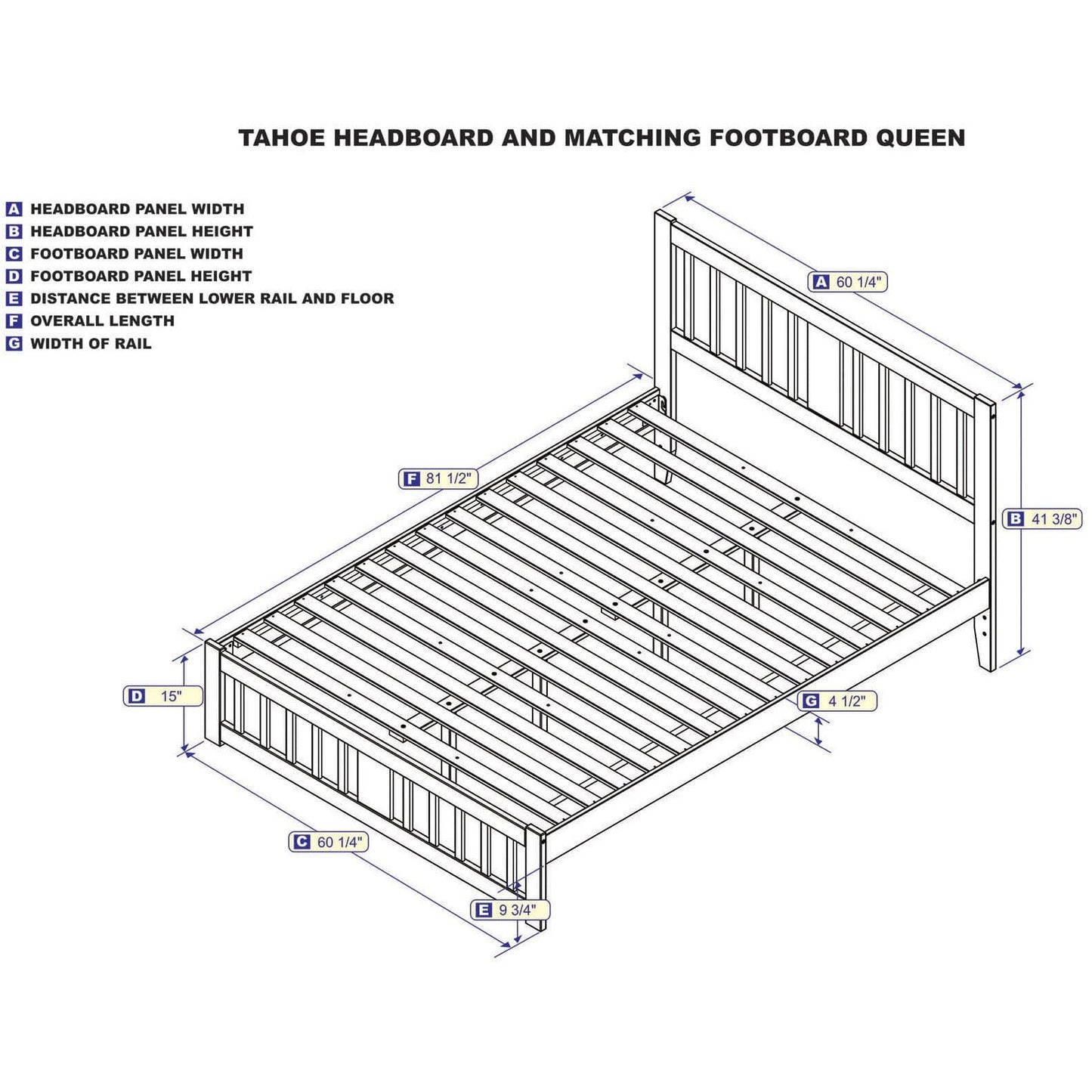 AFI Furnishings Tahoe Queen Bed with Footboard in White AG8960042