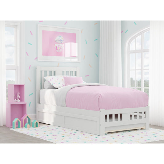 AFI Furnishings Tahoe Twin Bed with Footboard and Twin Trundle in White AG8961222