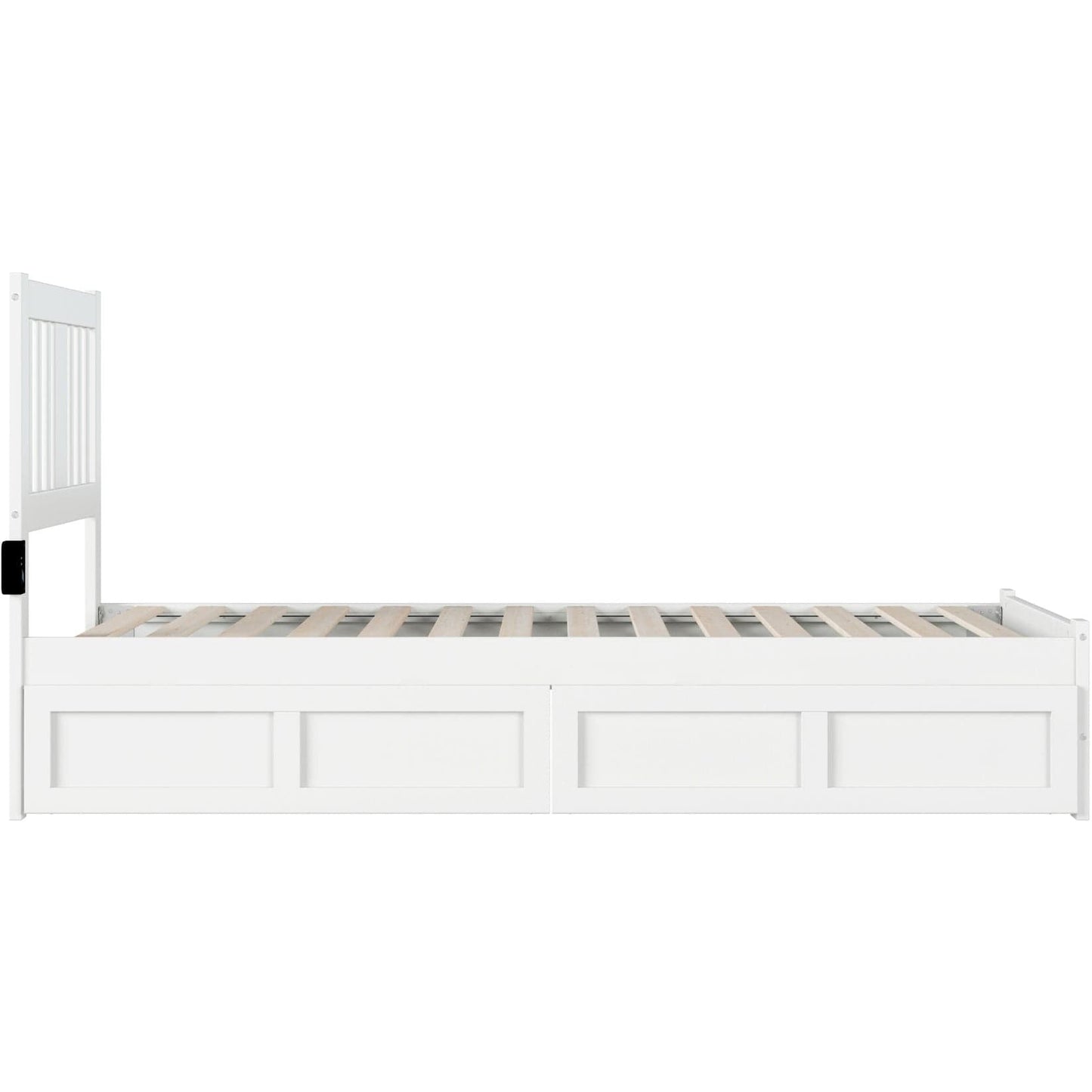 AFI Furnishings Tahoe Twin Extra Long Bed with Footboard and 2 Drawers in White AG8963412