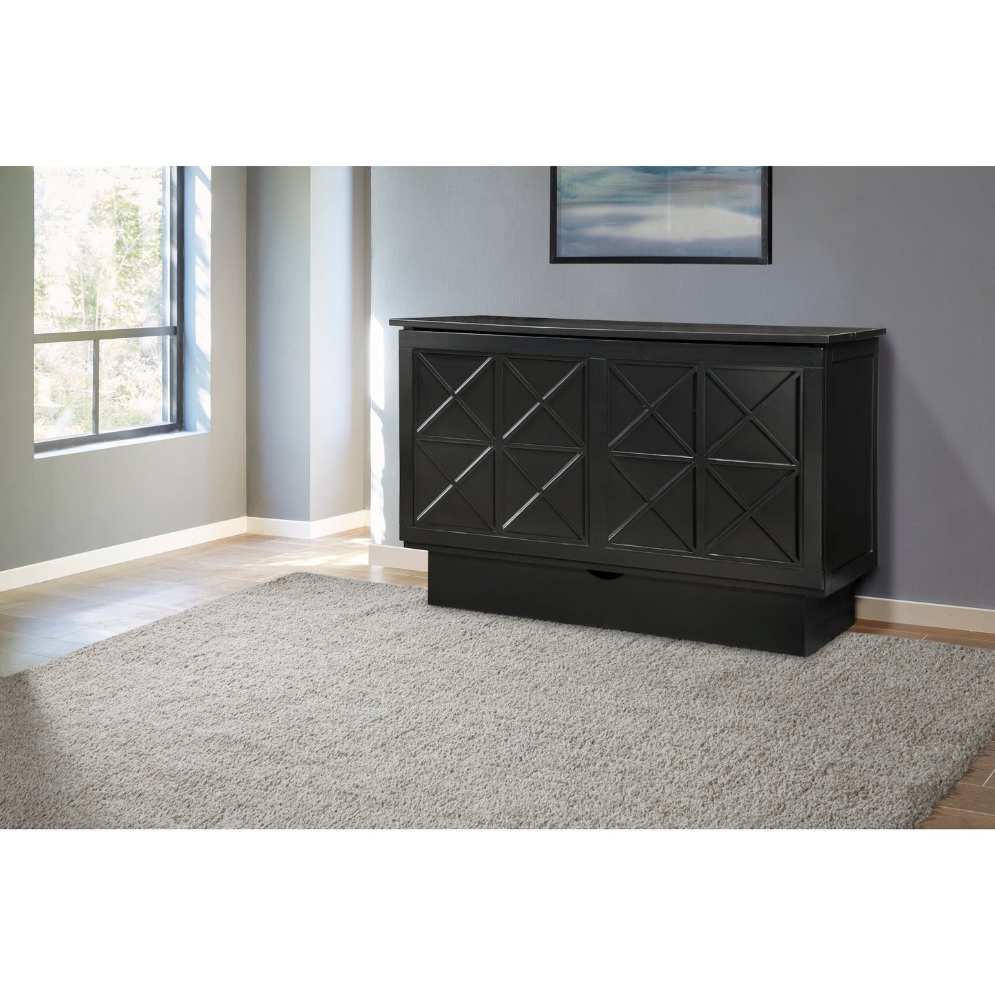 Arason The Creden-ZzZ Essex Black Queen Cabinet Bed 513-20