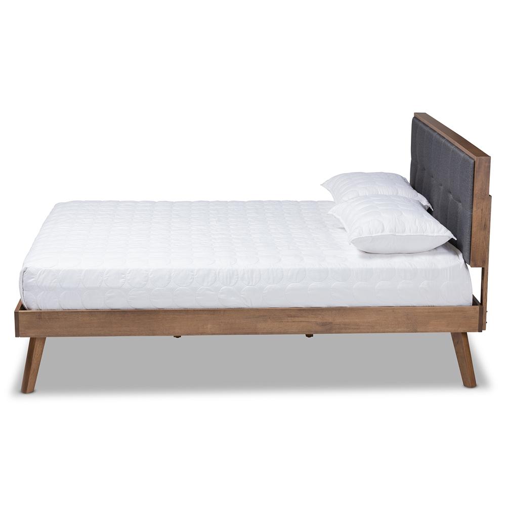 Baxton Studios Beds Baxton Studio Alke Mid-Century Modern Fabric Upholstered Wood Platform Bed