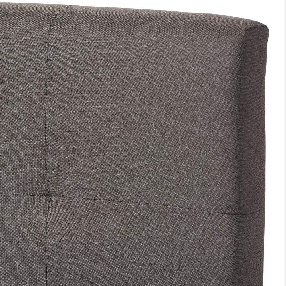 The Bedroom Emporium Baxton Studio Brookfield Modern and Contemporary Grey Fabric Upholstered Grid-Tufting Bed