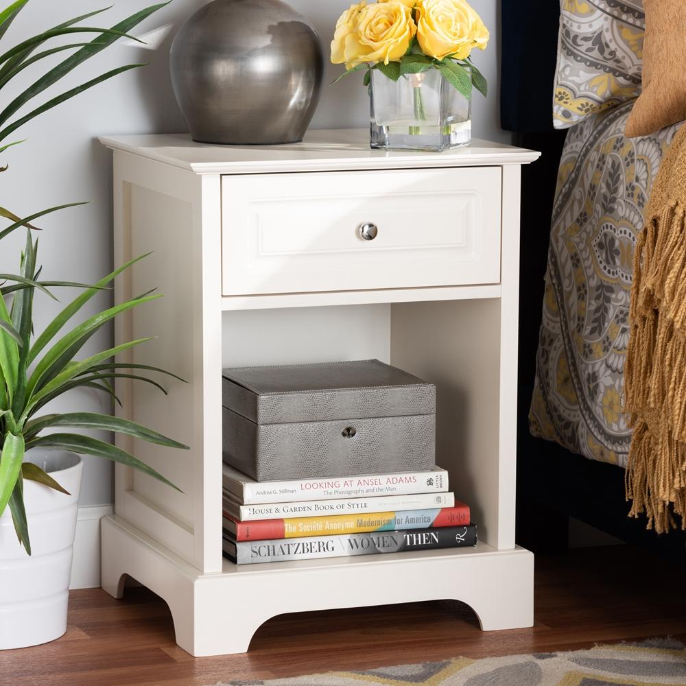 Baxton Studios Night Stand Baxton Studio Chase Modern Transitional 1-Drawer Wood Nightstand