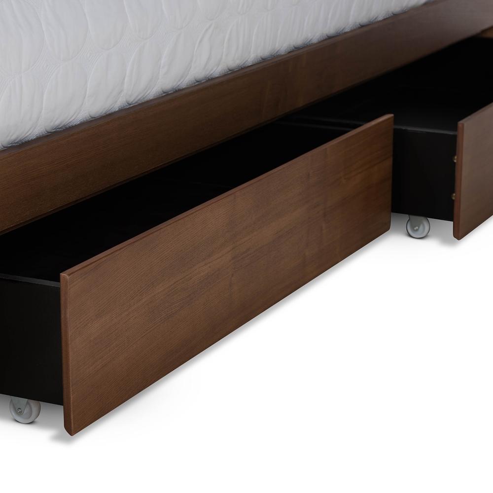 Baxton Studios Bed Baxton Studio Cosma Modern Transitional Ash Walnut Brown Finished Wood 4-Drawer King Size Platform Bed