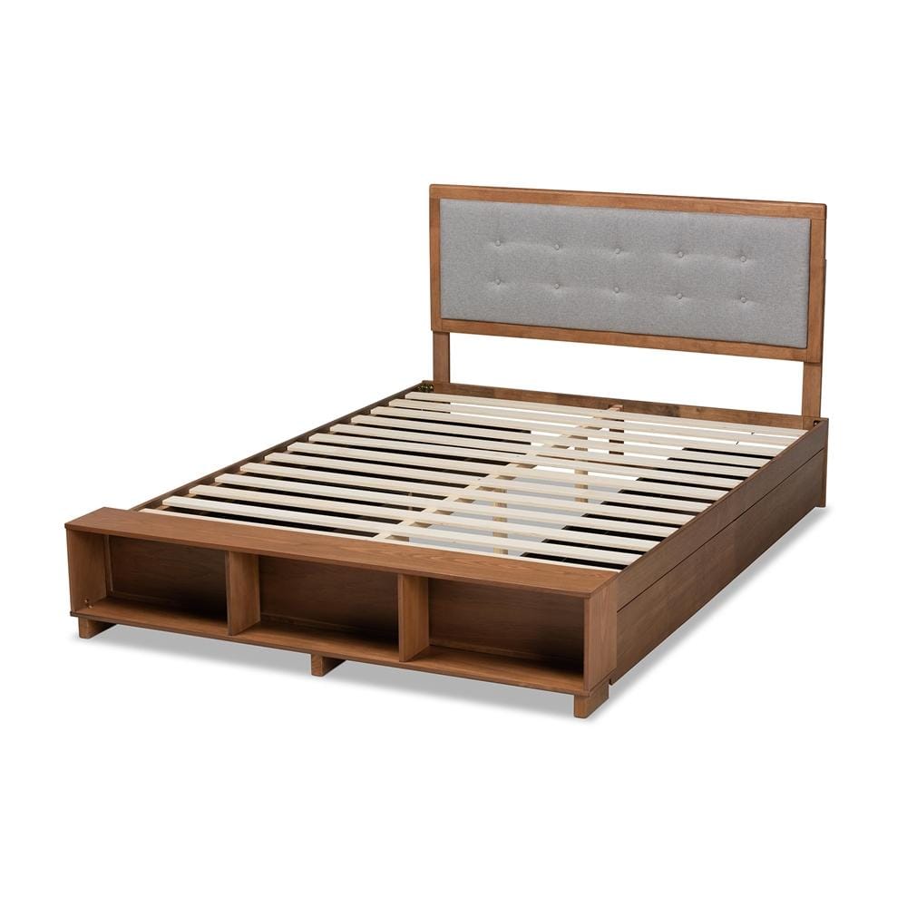 Baxton Studios Bed Baxton Studio Cosma Modern Transitional Ash Walnut Brown Finished Wood 4-Drawer King Size Platform Bed