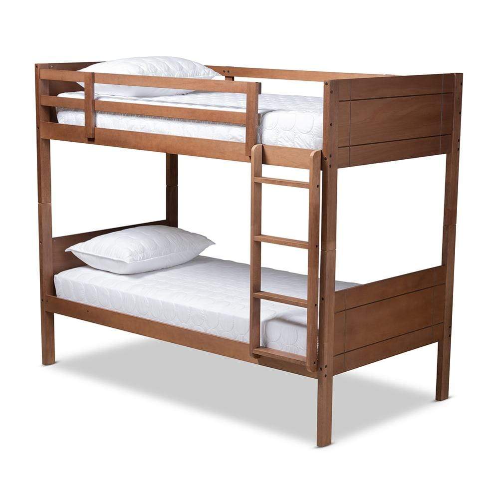 Baxton Studios bunk bed Baxton Studio Elsie Modern and Contemporary Grey Finished Wood Twin Size Bunk Bed