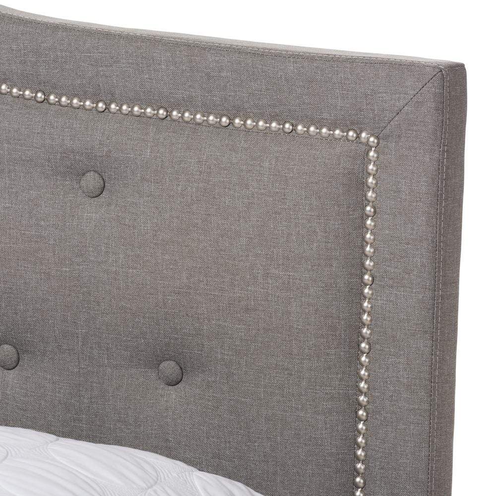 The Bedroom Emporium Baxton Studio Emerson Modern and Contemporary Light Grey Fabric Upholstered Bed