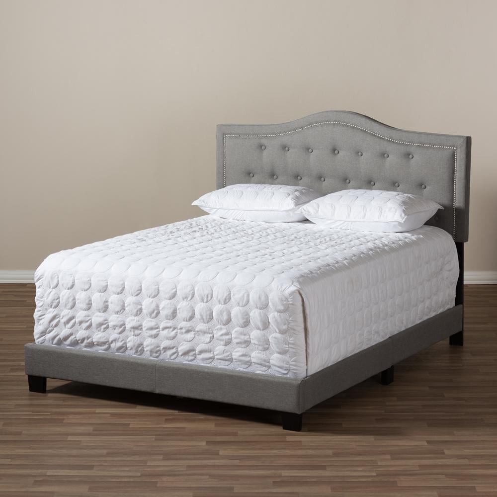 The Bedroom Emporium Baxton Studio Emerson Modern and Contemporary Light Grey Fabric Upholstered Bed