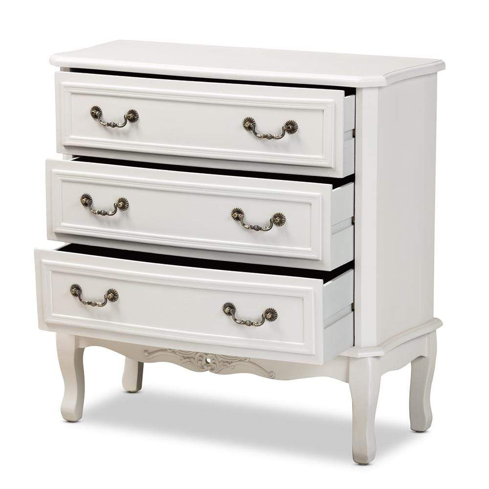 Baxton Studios Dresser Baxton Studio Gabrielle Traditional French Country Provincial White-Finished 3-Drawer Wood Dresser