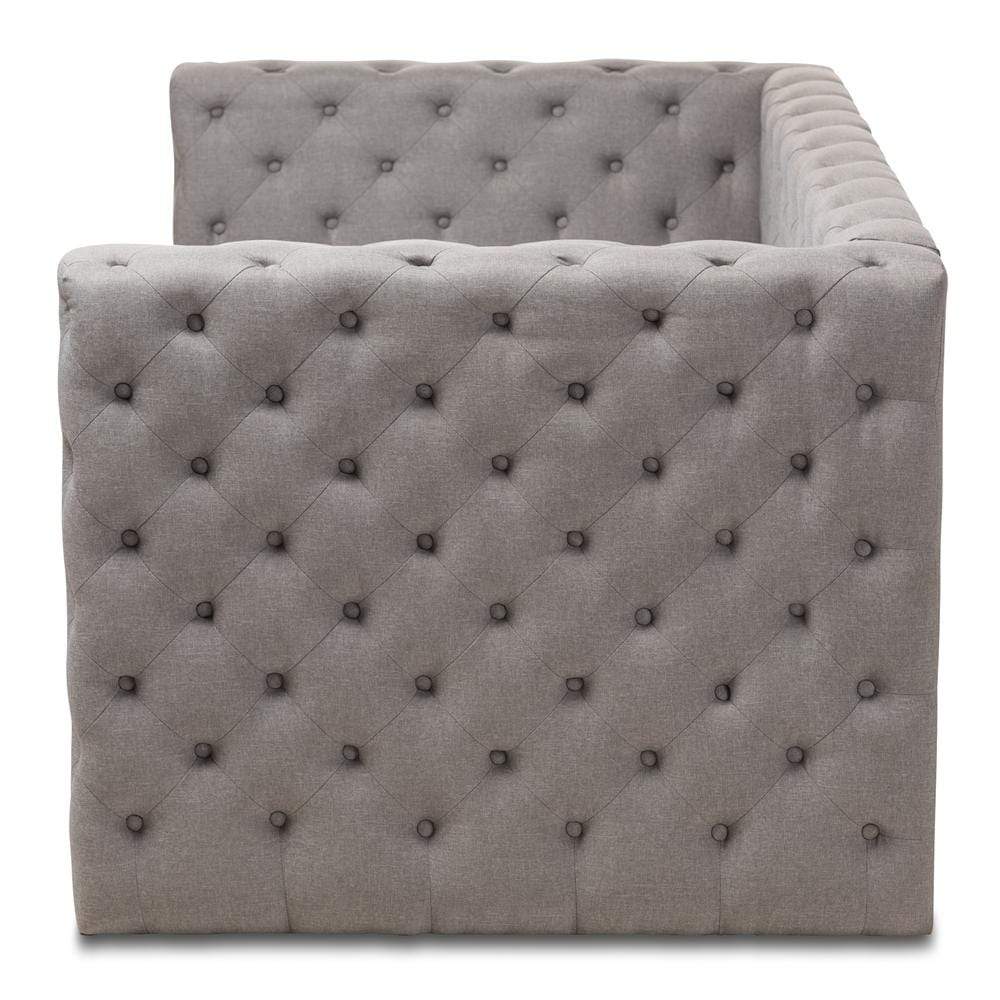 Baxton Studios Daybed Baxton Studio Janie Classic and Contemporary Grey Fabric Upholstered Daybed with Trundle