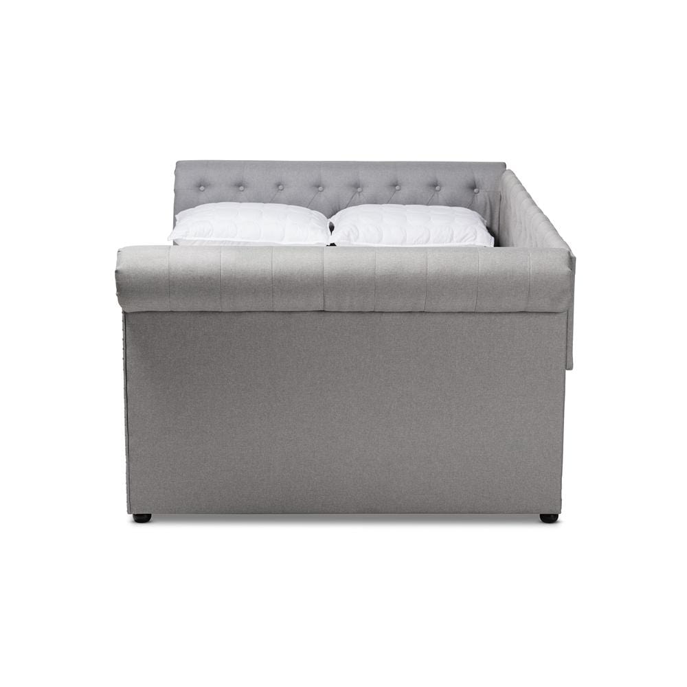 Baxton Studios Daybed Baxton Studio Mabelle Modern and Contemporary Gray Fabric Upholstered Full Size Daybed