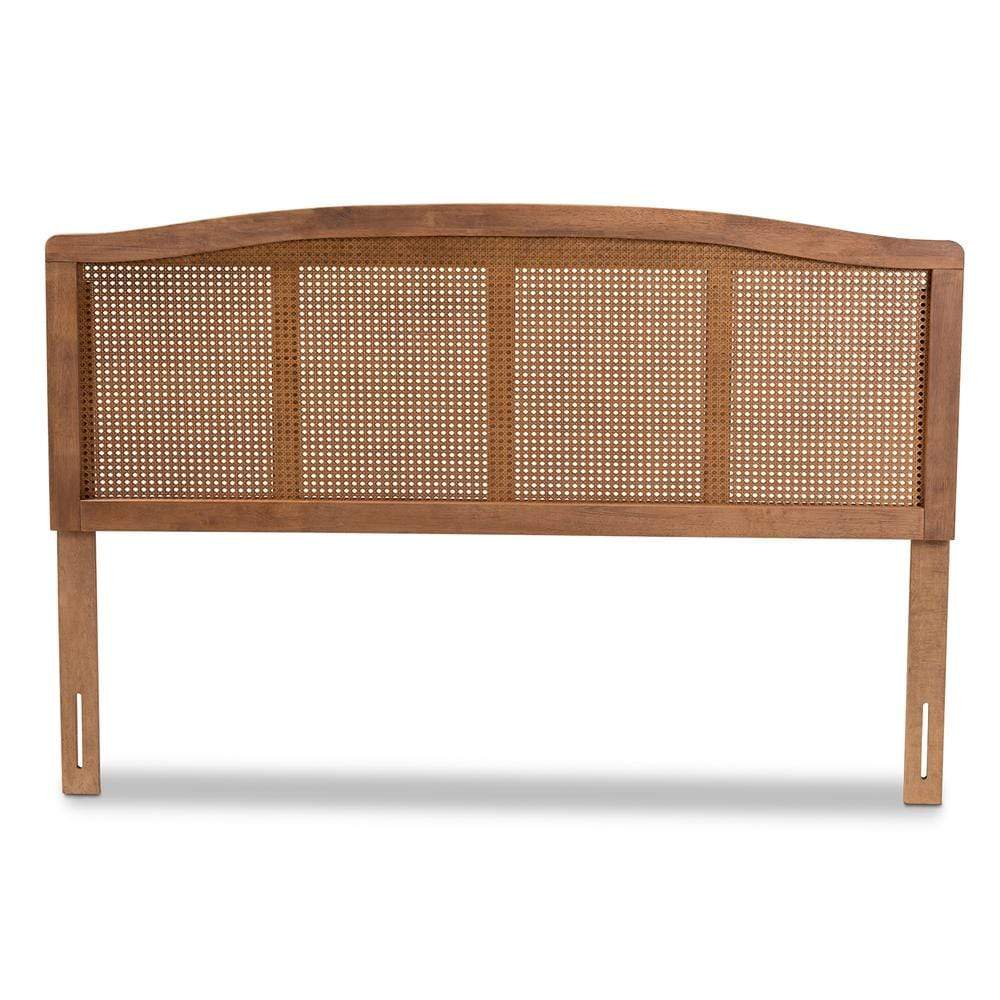 Baxton Studios Headboards Baxton Studio Mareike Mid-Century Modern Wood and Synthetic Rattan Headboard