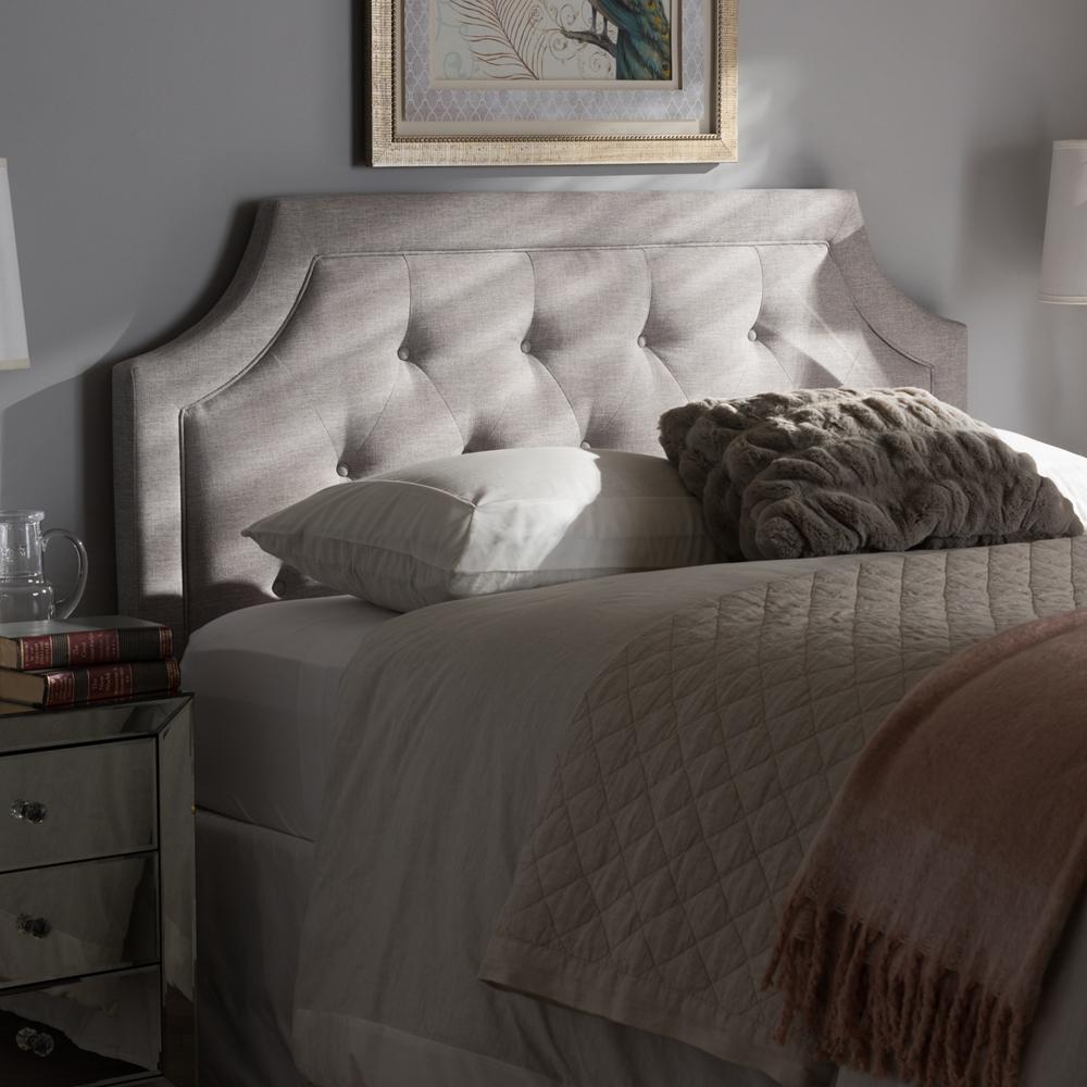 The Bedroom Emporium Baxton Studio Mars Modern and Contemporary Greyish Beige Fabric Headboard