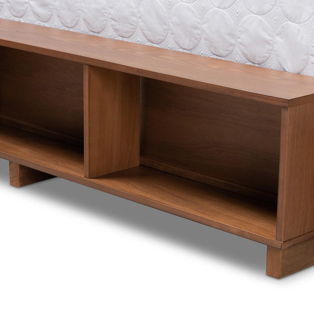 Baxton Studios Bed Baxton Studio Milana Modern Transitional Ash Walnut Brown Finished Wood 4-Drawer King Size Platform Storage Bed