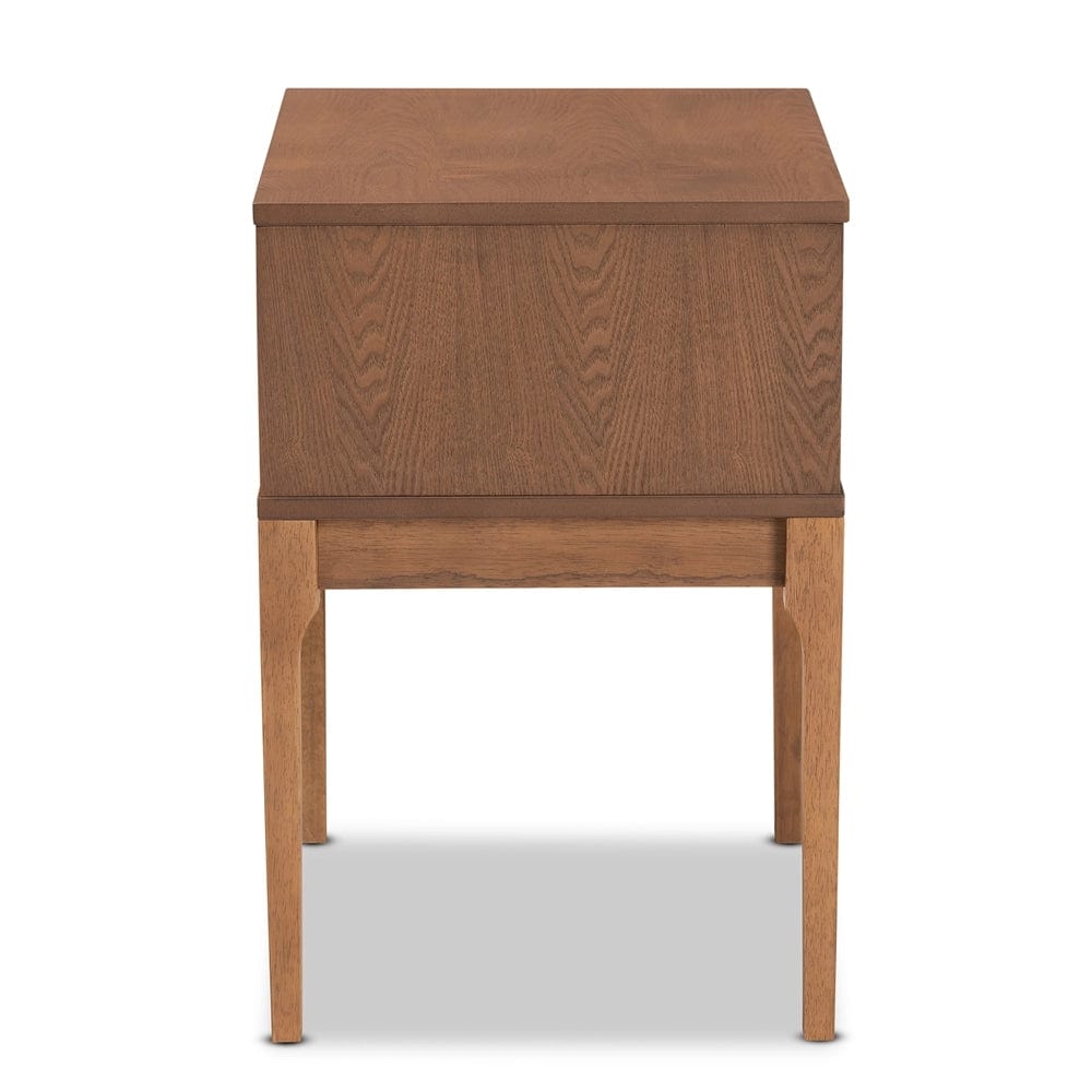 Baxton Studio Baxton Studio Ramiel Mid-Century Modern Ash Walnut Finished Wood and Rattan 1-Drawer Nightstand MG9005-Ash Walnut/Rattan-NS