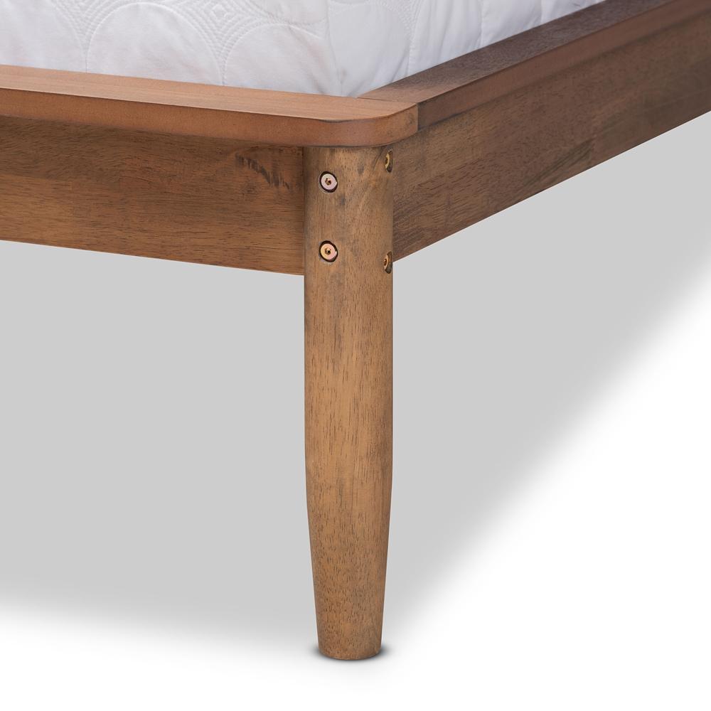 Baxton Studios Bed Baxton Studio Sadler Mid-Century Modern Ash Walnut Brown Finished Wood King Size Platform Bed