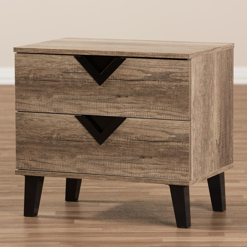 The Bedroom Emporium Baxton Studio Swanson Modern and Contemporary Light Brown Wood 2-Drawer Nightstand