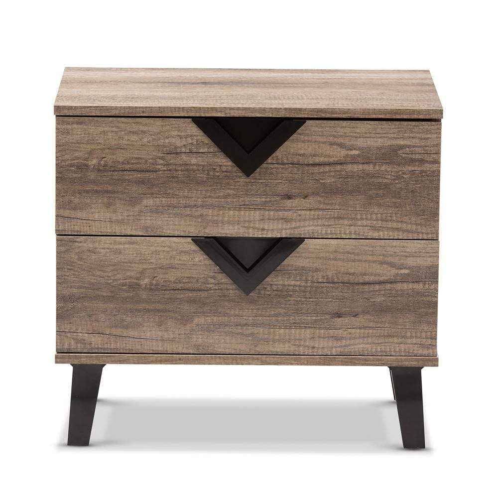 The Bedroom Emporium Baxton Studio Swanson Modern and Contemporary Light Brown Wood 2-Drawer Nightstand