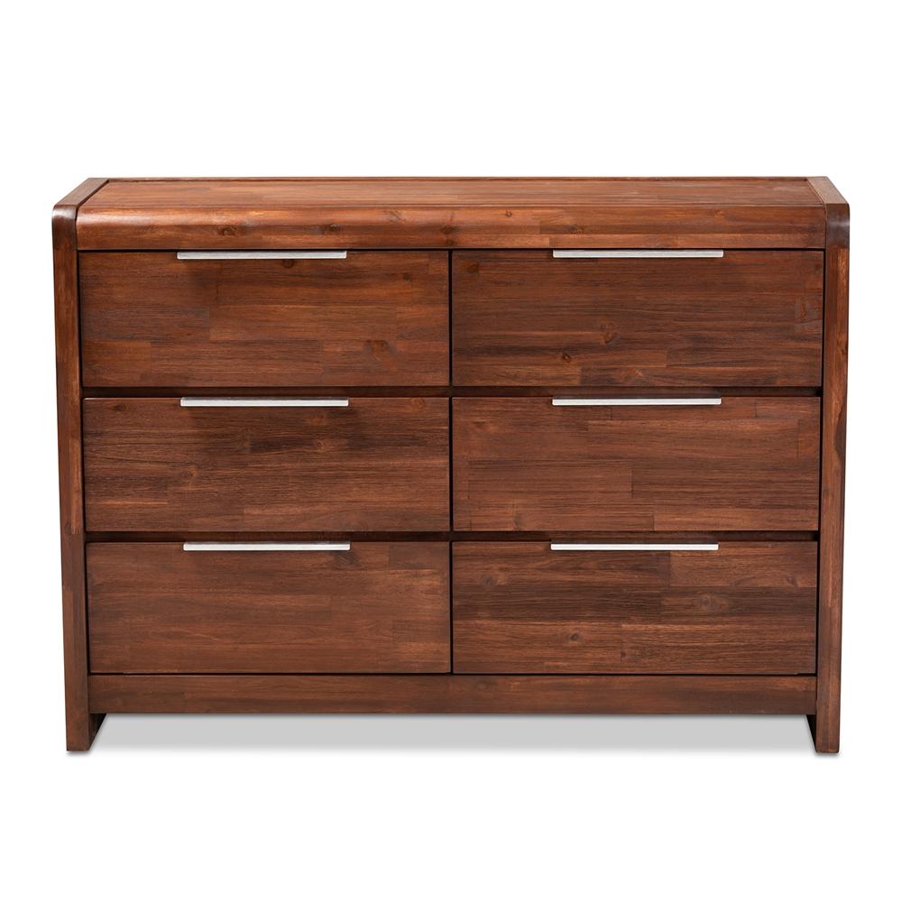 Baxton Studios Dresser Baxton Studio Torres Modern and Contemporary Brown Oak Finished 6-Drawer Wood Dresser