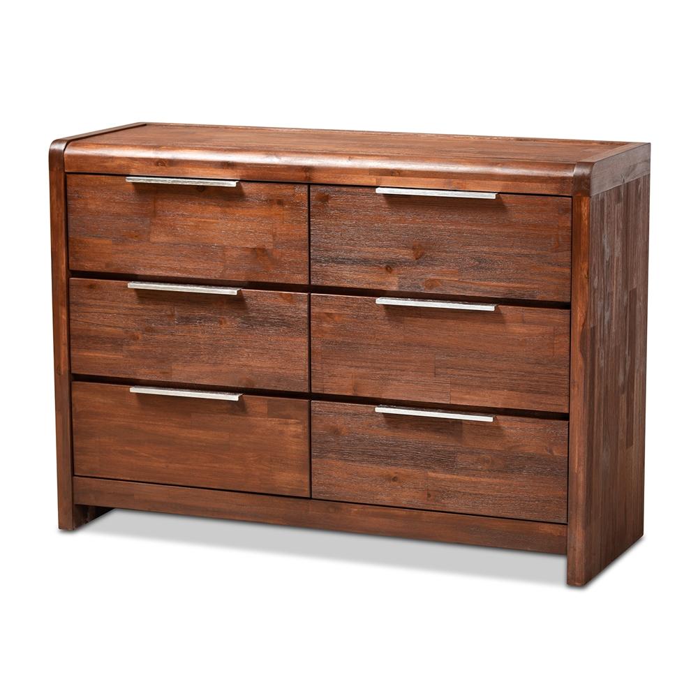 Baxton Studios Dresser Baxton Studio Torres Modern and Contemporary Brown Oak Finished 6-Drawer Wood Dresser