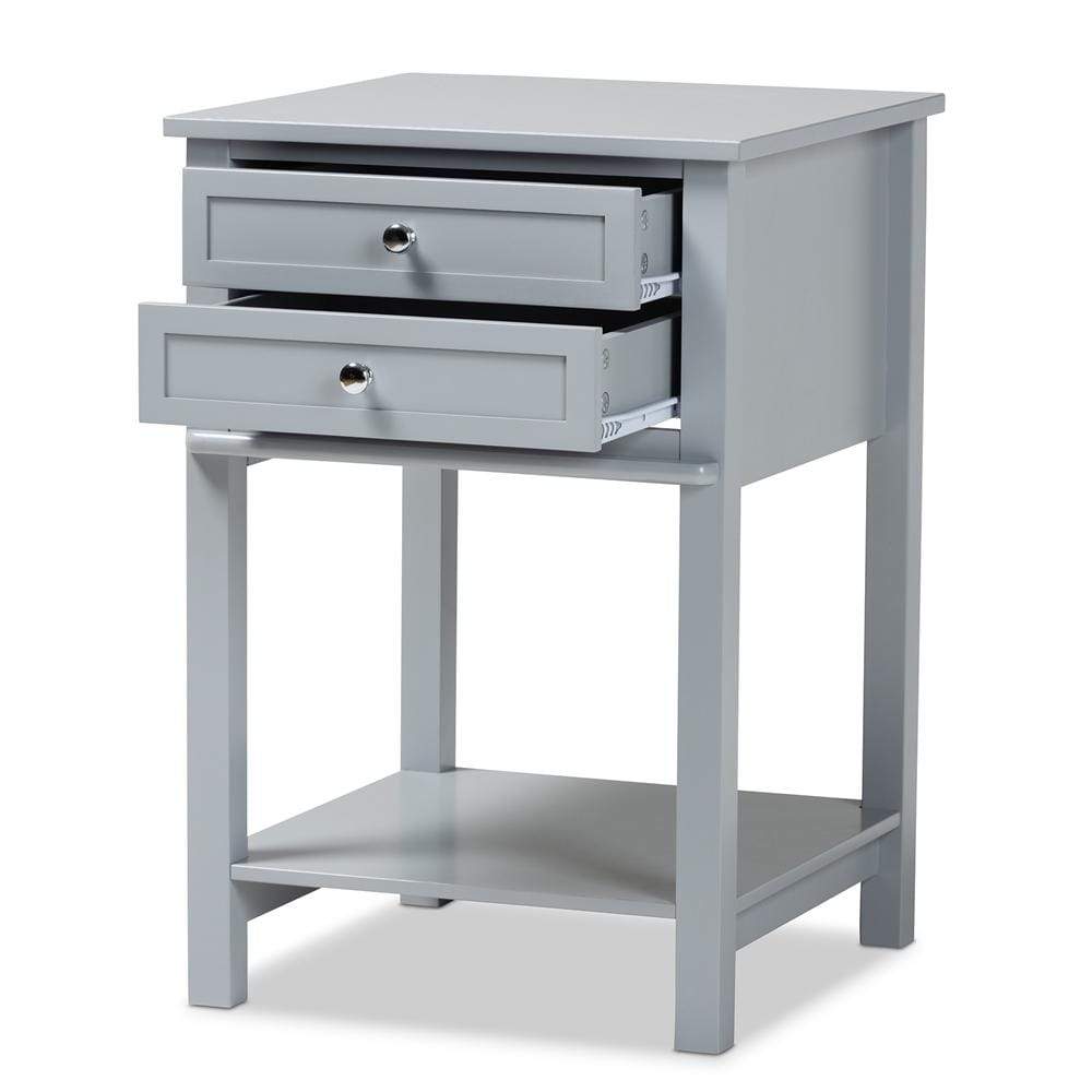 Baxton Studios Night Stand Baxton Studio Willow modern Transitional 2-Drawer Wood Nightstand