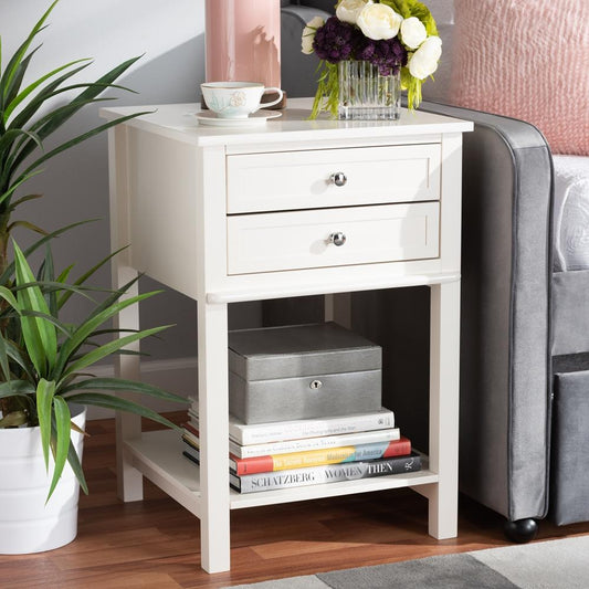 Baxton Studios Night Stand Baxton Studio Willow modern Transitional 2-Drawer Wood Nightstand