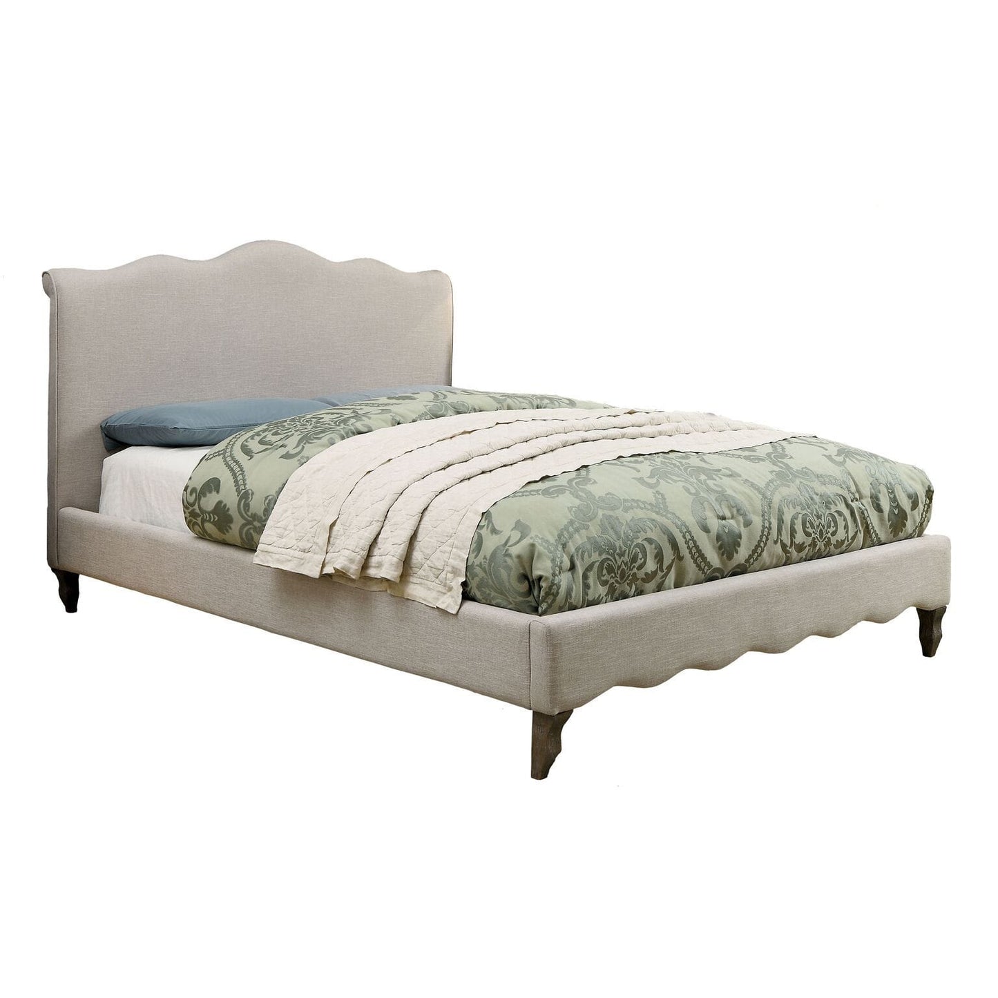 Furniture of America Beds Ciarra Contemporary Fabric Padded Full Platform Bed