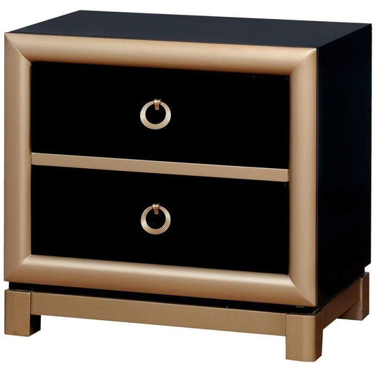 Furniture of America Nightstand Jaipur Contemporary Black and Gold Nightstand Jaipur Contemporary Black and Gold Nightstand