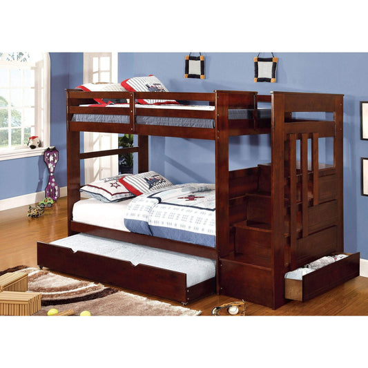 Furniture of America bunk bed twin/ twin Woodridge Transitional Twin over Twin Bunk Bed