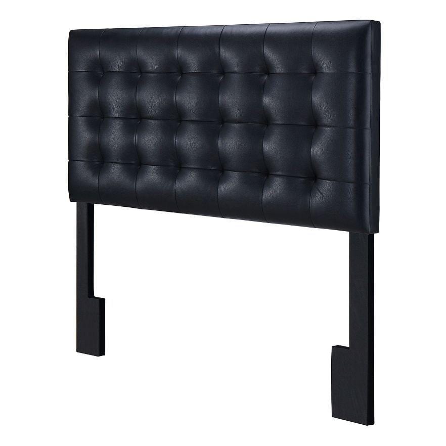 MYCO Headboard Mila Black Full or Queen Headboard in Faux Leather